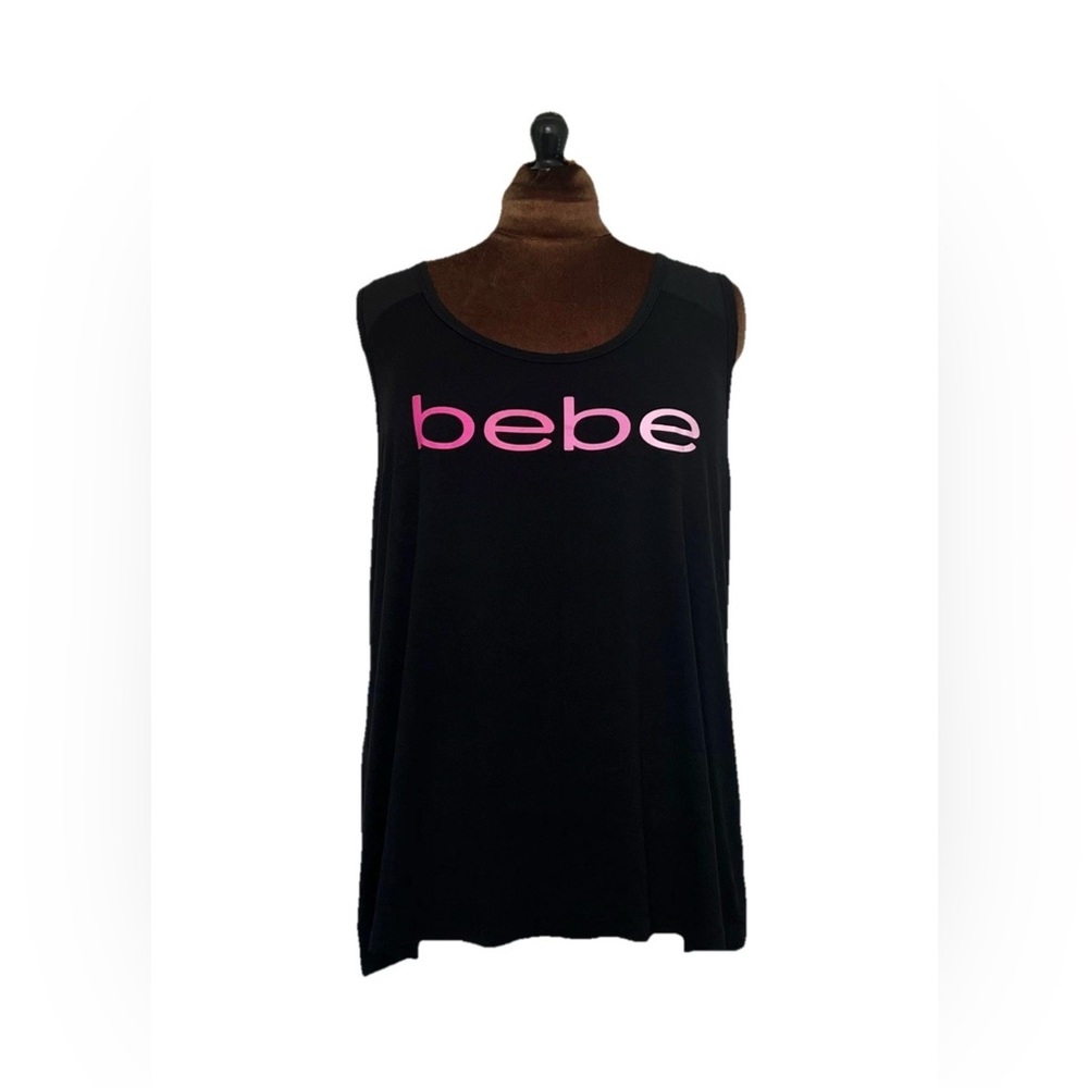 BEBE Black Lightweight Ombré Tank Top Size Plus 3X
